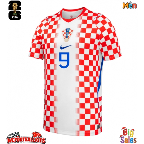 Croatia Andrej Kramaric #9 Replica Home Stadium Shirt World Cup 2026 Short Sleeve
